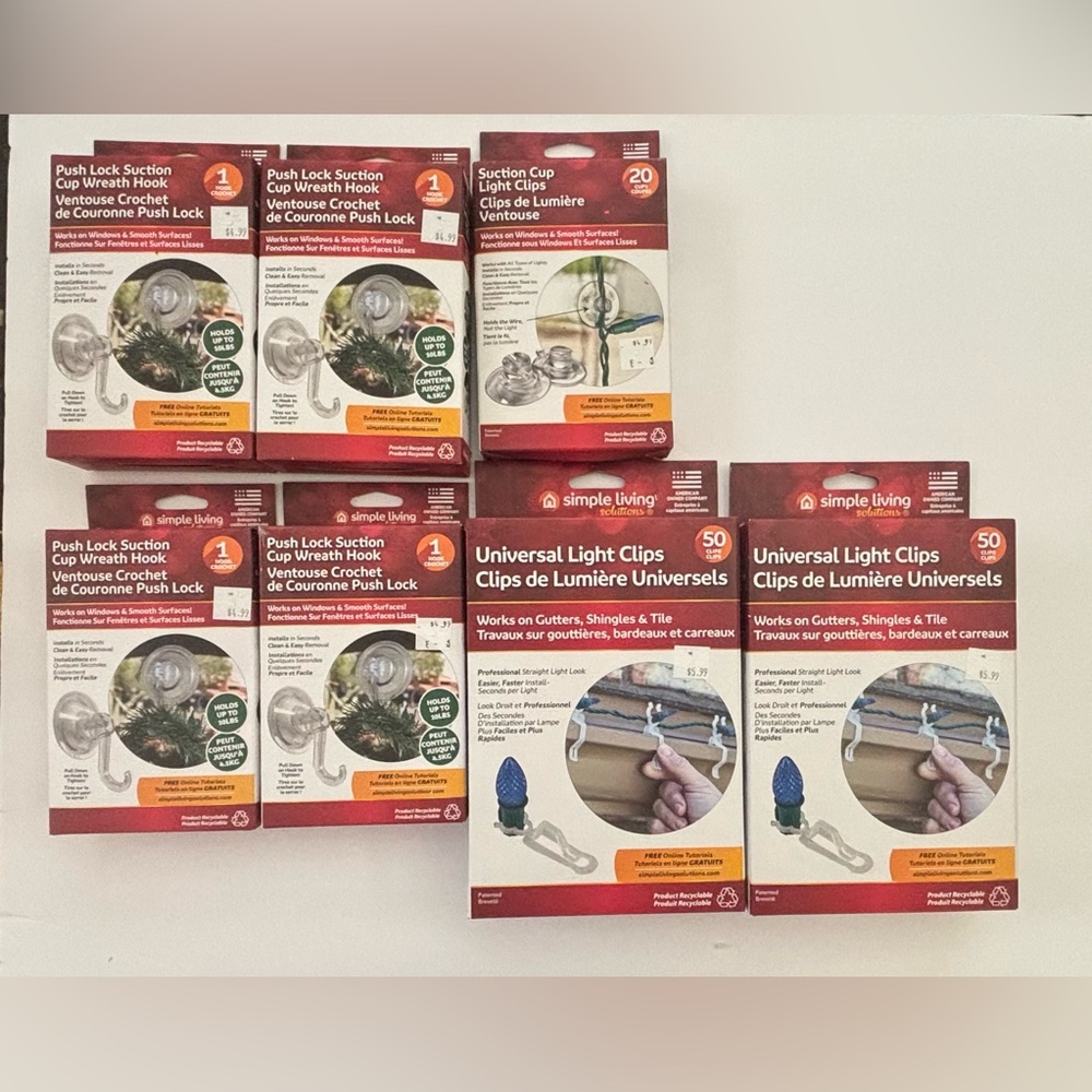 simple living solutions hooks & clips for hanging NEW NWT 7 boxes total